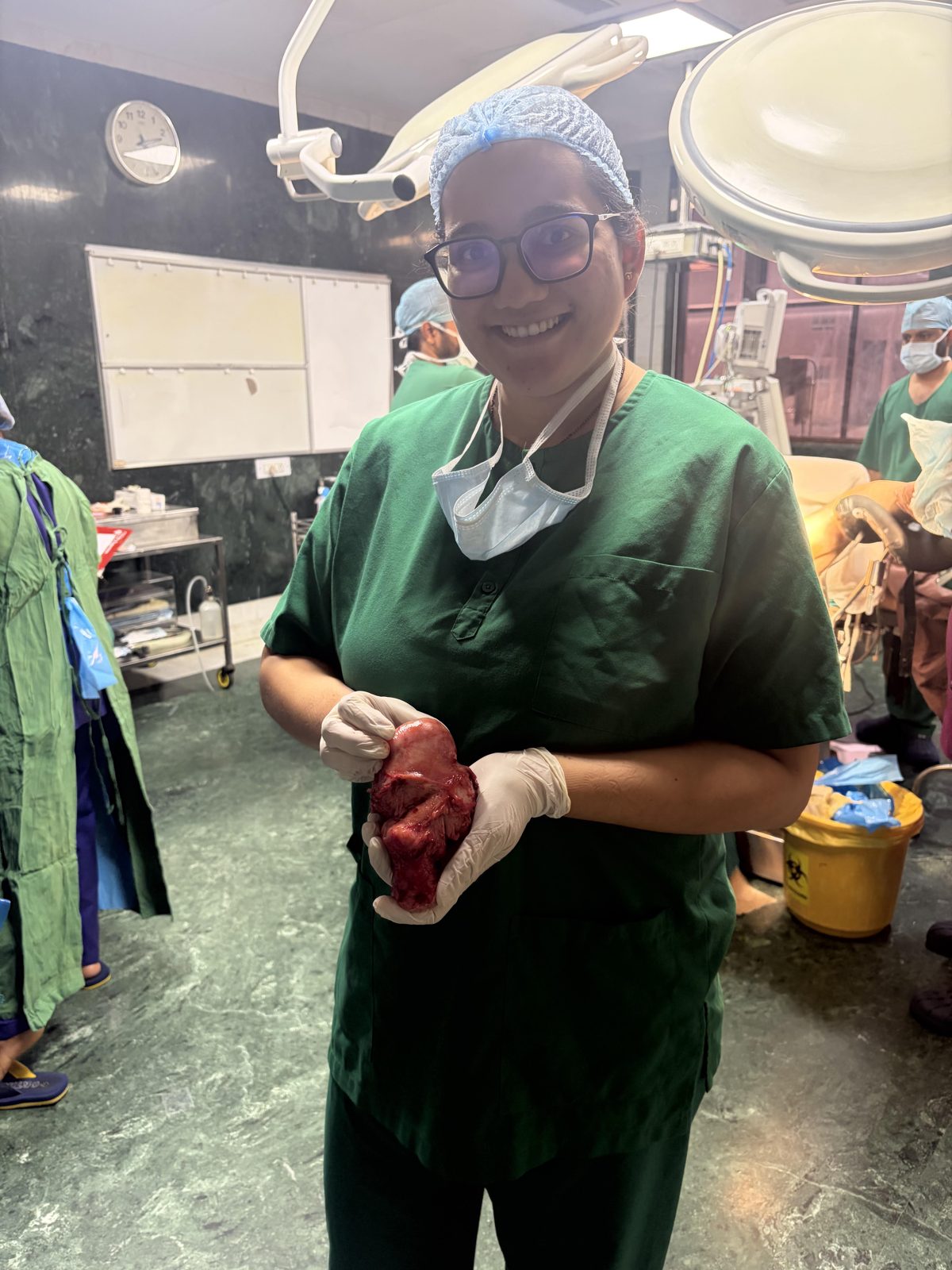 Dr Nalla Vijayalaxmi in the operating theatre after a surgery